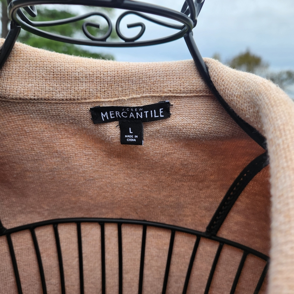 J Crew Mercantile Tan Schoolboy Sweater, Size L - Picture 2 of 7